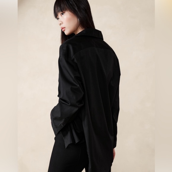 💵 NWT | Banana Republic | The Oversized Shirt in Black - Picture 3 of 13